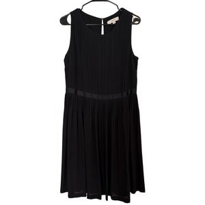 LOFT Women's Size 10 Black Pleated Sleeveless Fit‎ & Flare Dress Size